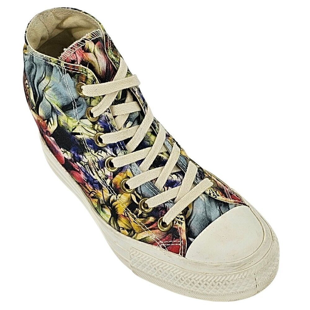 CONVERSE Chuck Taylor All Star Lux Hi Floral Hidden Heel Wedge 547195C Womens 7